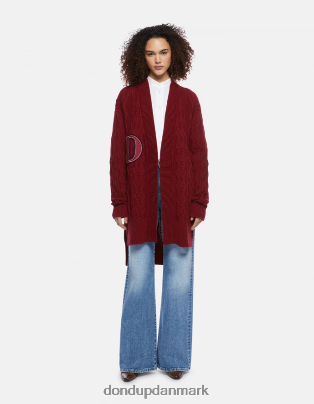 uldcardigan med normal pasform Kvinder 0XD0D0330 barbabietola DONDUP beklædning