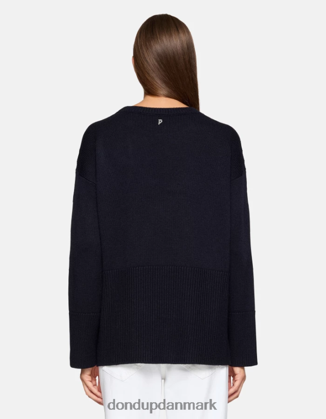 uldtrøje med rund hals Kvinder 0XD0D0297 Marine blå DONDUP beklædning