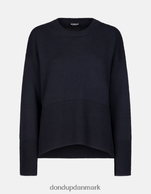 uldtrøje med rund hals Kvinder 0XD0D0297 Marine blå DONDUP beklædning