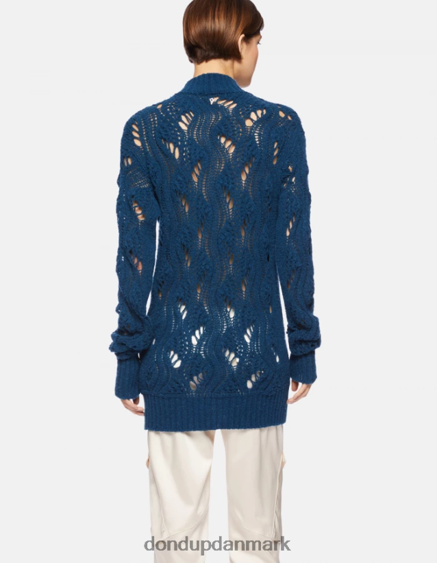 uldtrøje med rund hals Kvinder 0XD0D0319 turkis DONDUP beklædning