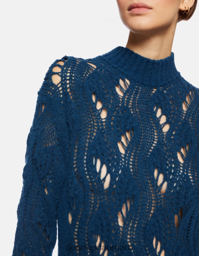 uldtrøje med rund hals Kvinder 0XD0D0319 turkis DONDUP beklædning