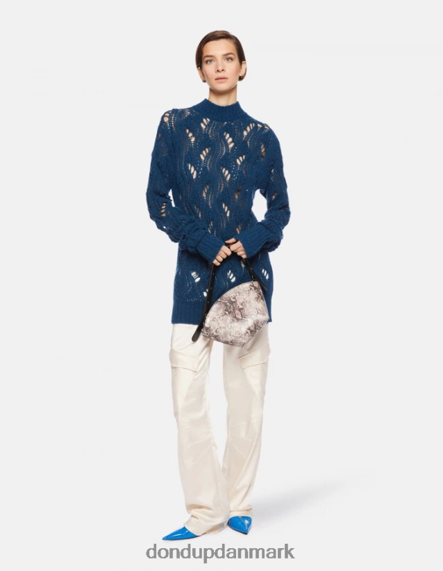 uldtrøje med rund hals Kvinder 0XD0D0319 turkis DONDUP beklædning