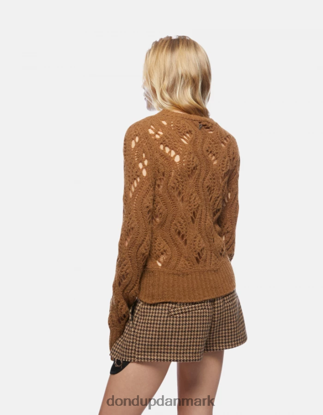 uldtrøje med rund hals Kvinder 0XD0D0320 kanel DONDUP beklædning