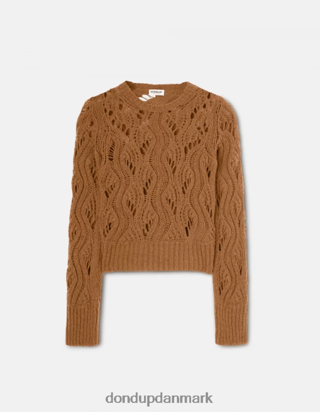 uldtrøje med rund hals Kvinder 0XD0D0320 kanel DONDUP beklædning