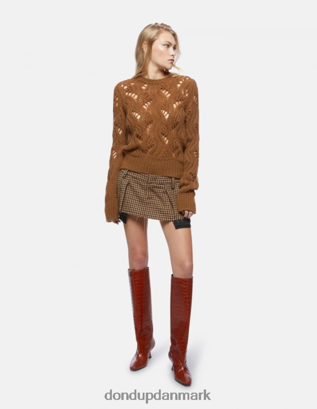 uldtrøje med rund hals Kvinder 0XD0D0320 kanel DONDUP beklædning