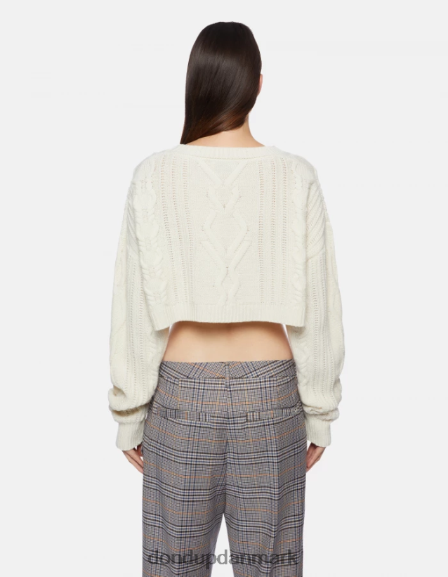 uldtrøje med rund hals Kvinder 0XD0D0326 burro DONDUP beklædning