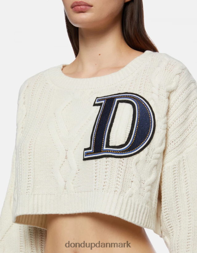 uldtrøje med rund hals Kvinder 0XD0D0326 burro DONDUP beklædning