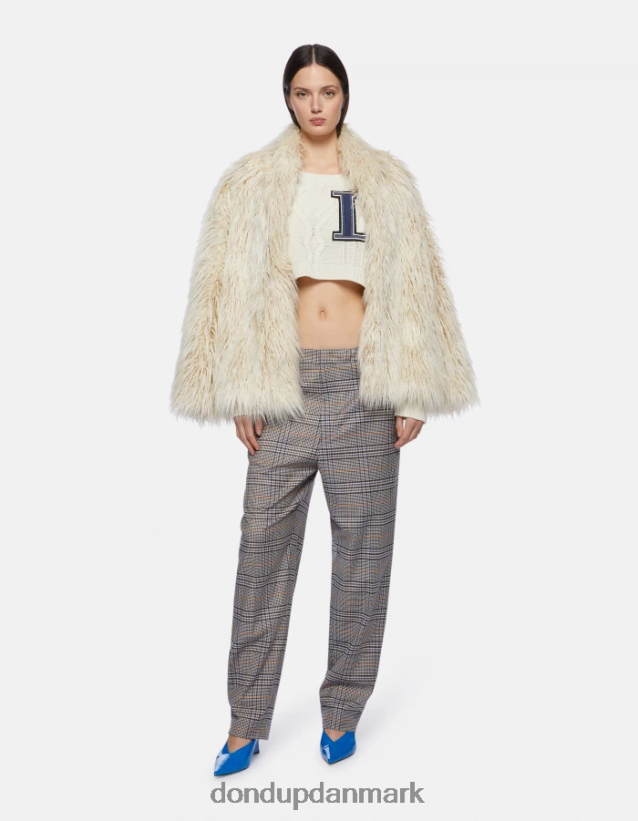 uldtrøje med rund hals Kvinder 0XD0D0326 burro DONDUP beklædning