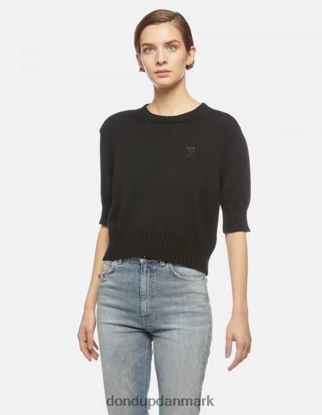 uldtrøje med rund hals Kvinder 0XD0D0332 sort DONDUP beklædning