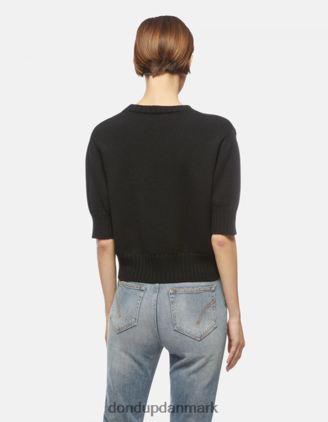 uldtrøje med rund hals Kvinder 0XD0D0332 sort DONDUP beklædning
