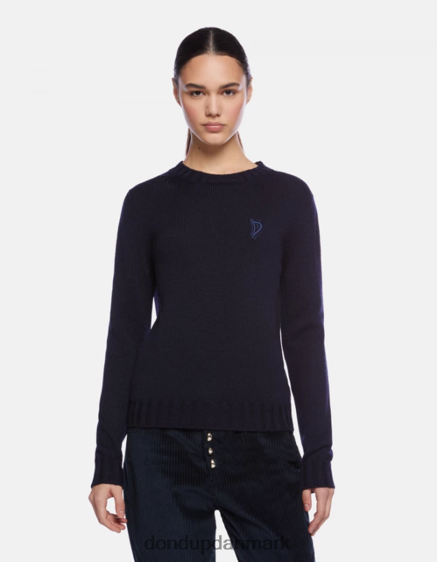 uldtrøje med rund hals Kvinder 0XD0D0334 Marine blå DONDUP beklædning