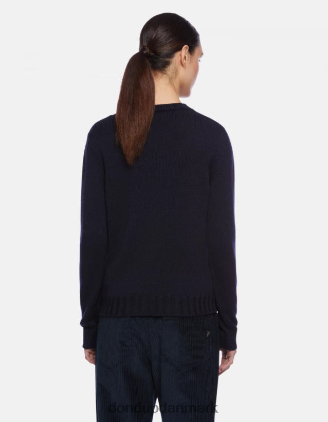 uldtrøje med rund hals Kvinder 0XD0D0334 Marine blå DONDUP beklædning