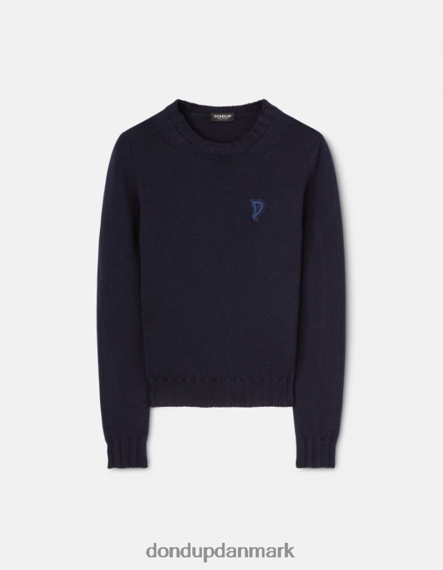 uldtrøje med rund hals Kvinder 0XD0D0334 Marine blå DONDUP beklædning