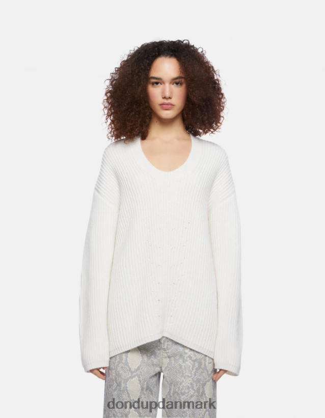 uldtrøje med rund hals Kvinder 0XD0D0335 burro DONDUP beklædning