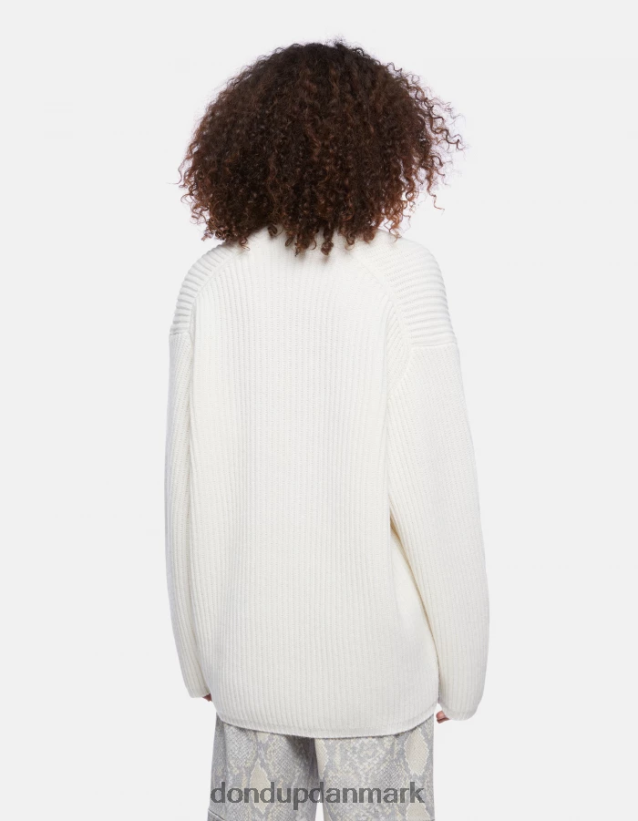 uldtrøje med rund hals Kvinder 0XD0D0335 burro DONDUP beklædning