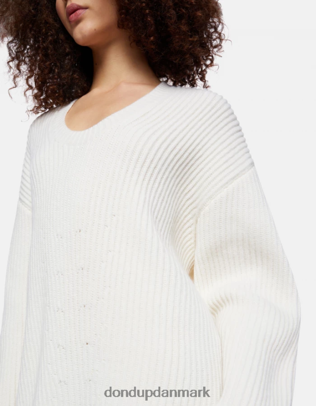 uldtrøje med rund hals Kvinder 0XD0D0335 burro DONDUP beklædning