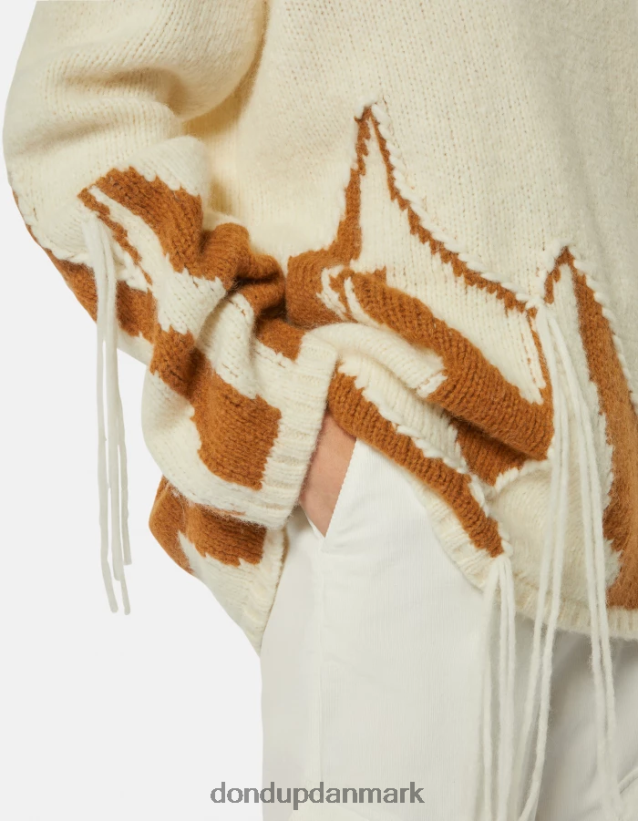 v-hals alpaca uldtrøje Kvinder 0XD0D0321 alabastro DONDUP beklædning