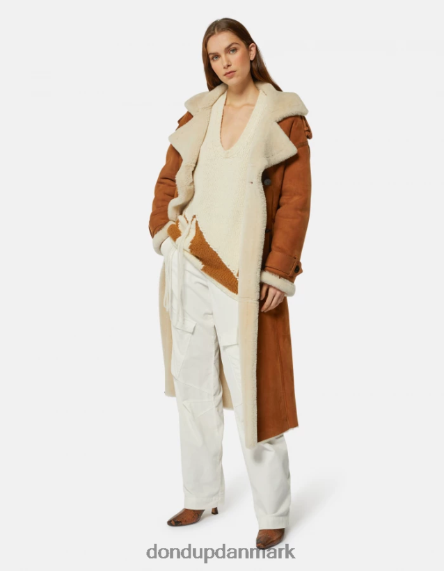 v-hals alpaca uldtrøje Kvinder 0XD0D0321 alabastro DONDUP beklædning