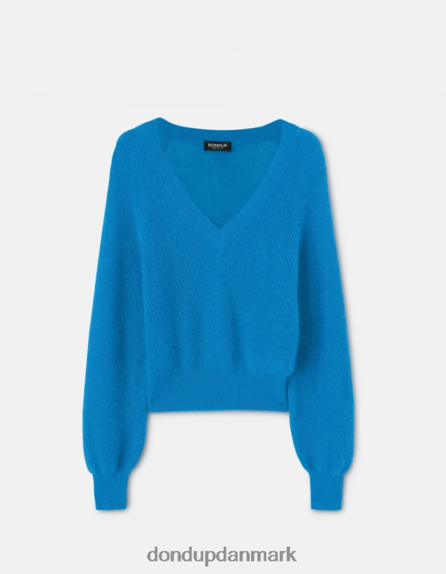 v-hals mohair trøje Kvinder 0XD0D0302 turkis DONDUP beklædning