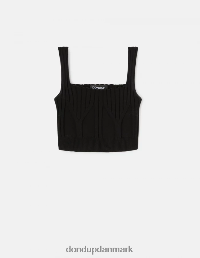 viskose crop top Kvinder 0XD0D0316 sort DONDUP beklædning
