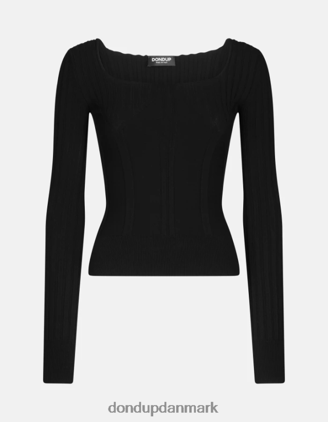 viskosetrøje med rund hals Kvinder 0XD0D0299 sort DONDUP beklædning