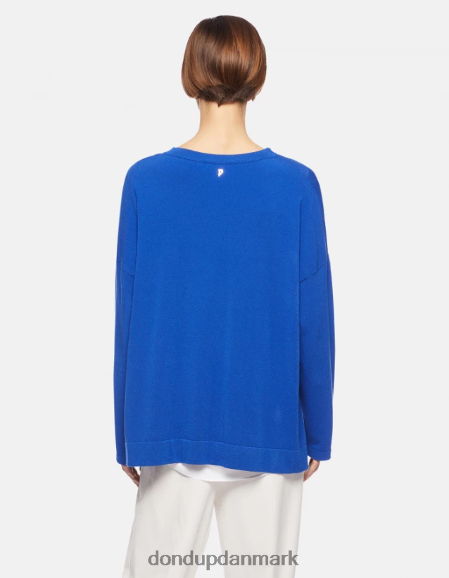 viskosetrøje med rund hals Kvinder 0XD0D0324 kongeblå DONDUP beklædning