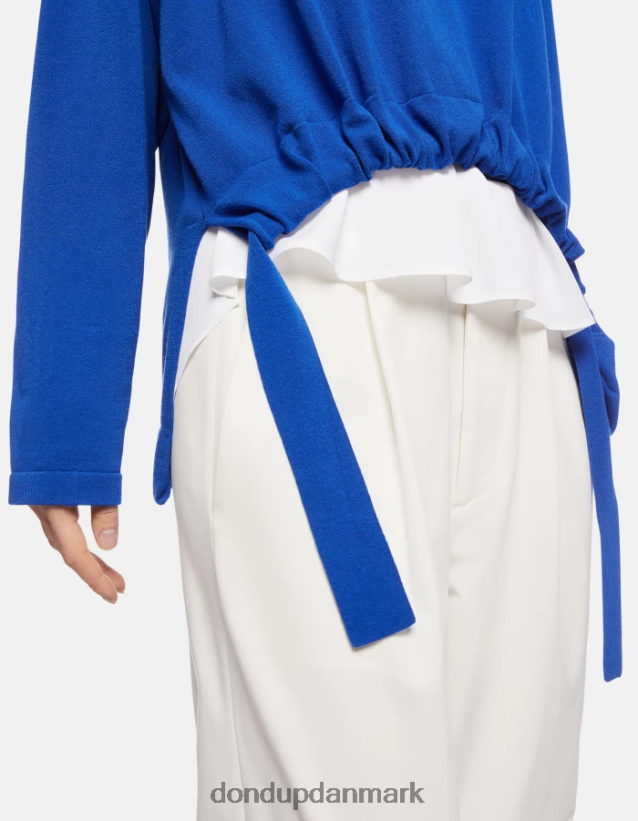 viskosetrøje med rund hals Kvinder 0XD0D0324 kongeblå DONDUP beklædning