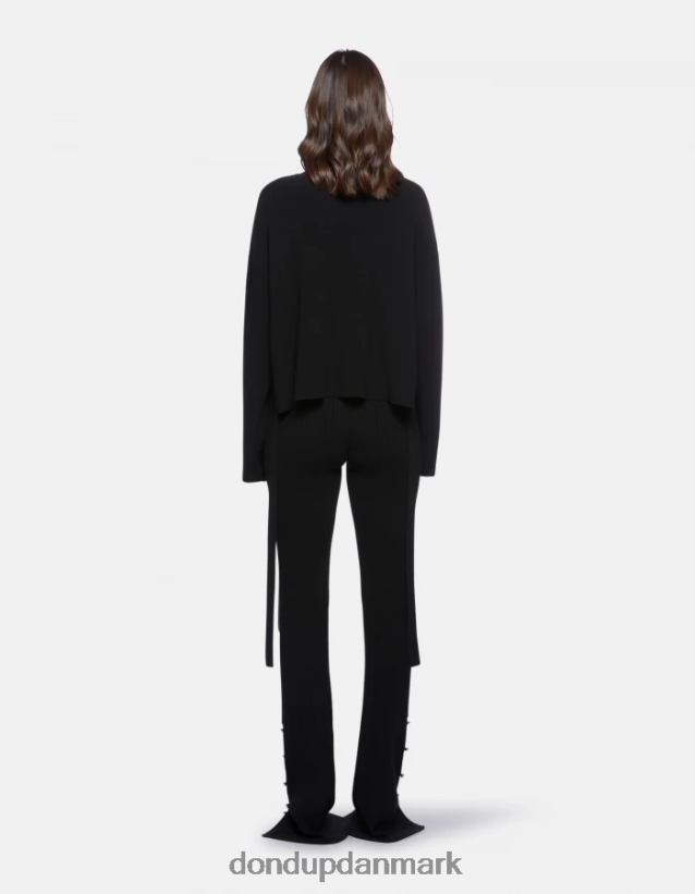 viskosetrøje med rund hals Kvinder 0XD0D0333 sort DONDUP beklædning