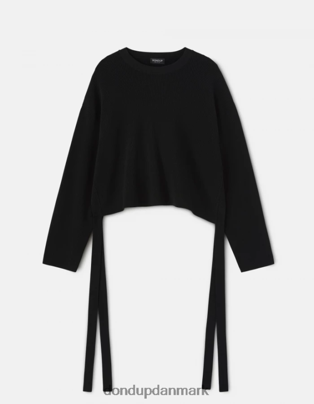 viskosetrøje med rund hals Kvinder 0XD0D0333 sort DONDUP beklædning