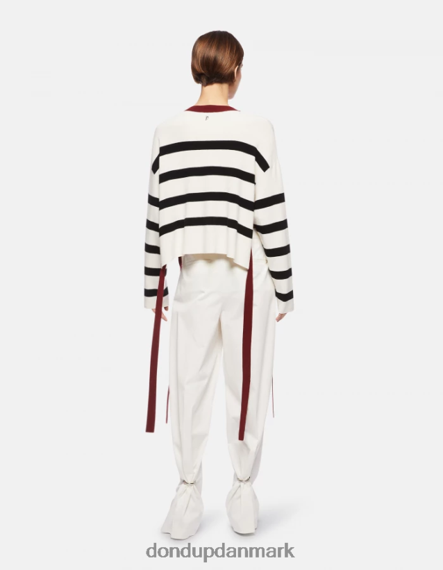 viskosetrøje med rund hals Kvinder 0XD0D0339 sort hvid DONDUP beklædning