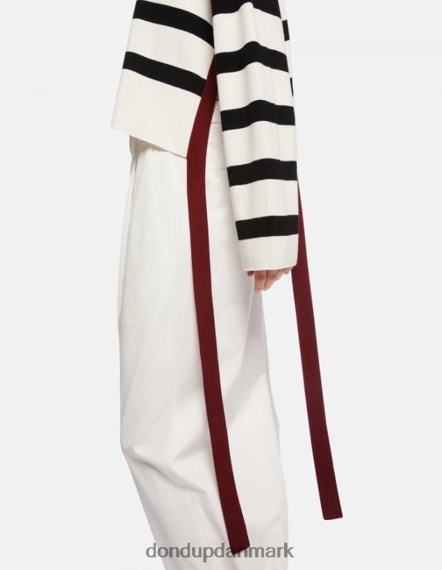 viskosetrøje med rund hals Kvinder 0XD0D0339 sort hvid DONDUP beklædning