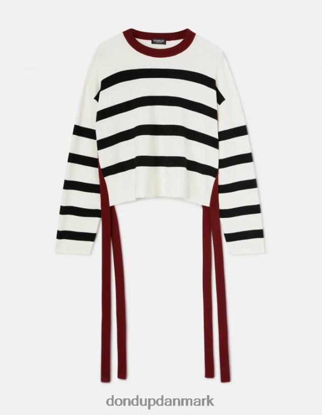 viskosetrøje med rund hals Kvinder 0XD0D0339 sort hvid DONDUP beklædning