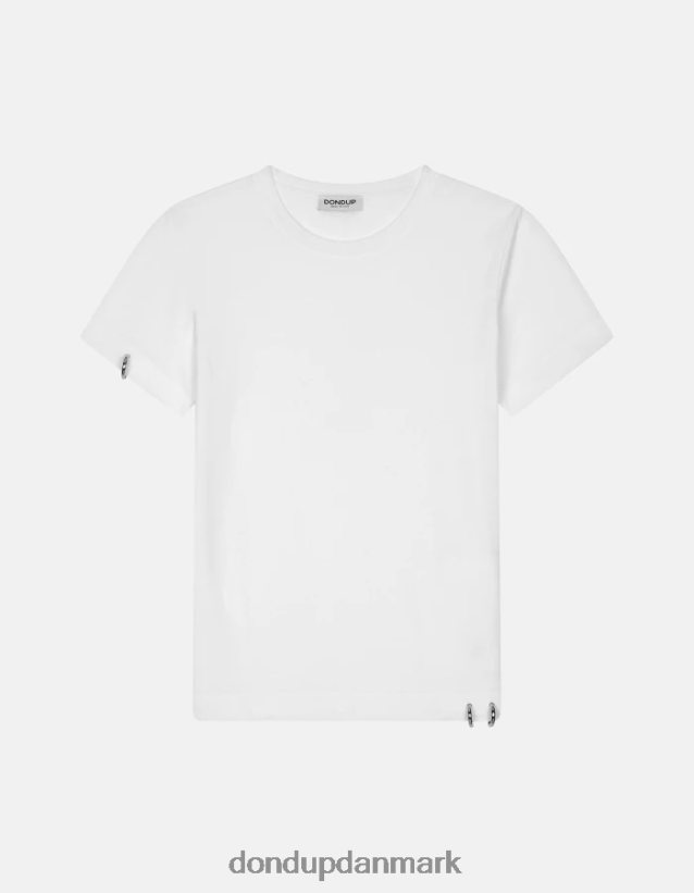 jersey t-shirt med normal pasform Kvinder 0XD0D0410 hvid DONDUP beklædning