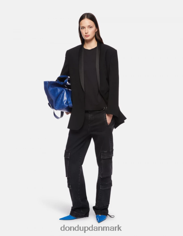 jersey t-shirt med normal pasform Kvinder 0XD0D0411 sort DONDUP beklædning