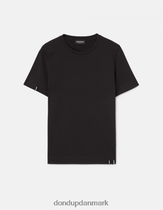 jersey t-shirt med normal pasform Kvinder 0XD0D0411 sort DONDUP beklædning