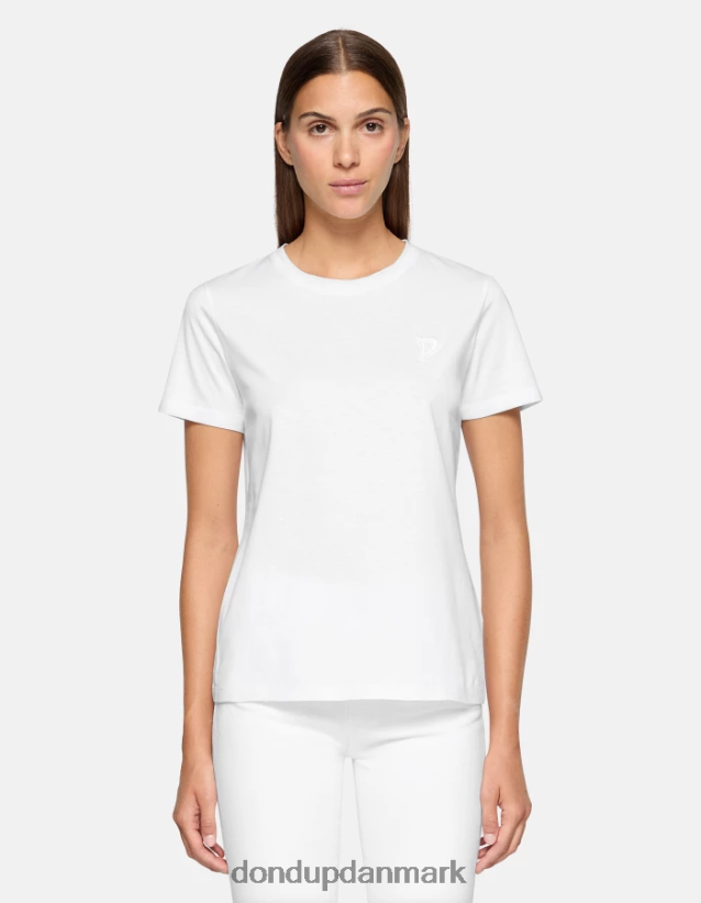 jersey t-shirt med normal pasform Kvinder 0XD0D0412 hvid DONDUP beklædning