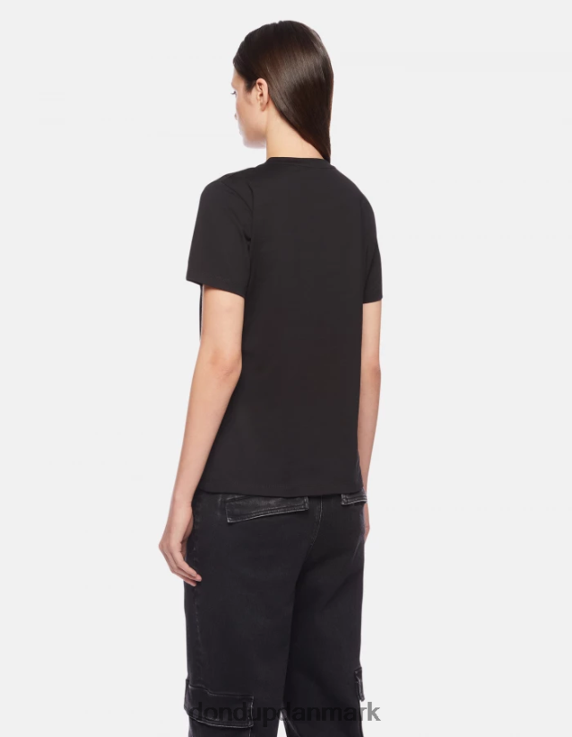 jersey t-shirt med normal pasform Kvinder 0XD0D0413 sort DONDUP beklædning