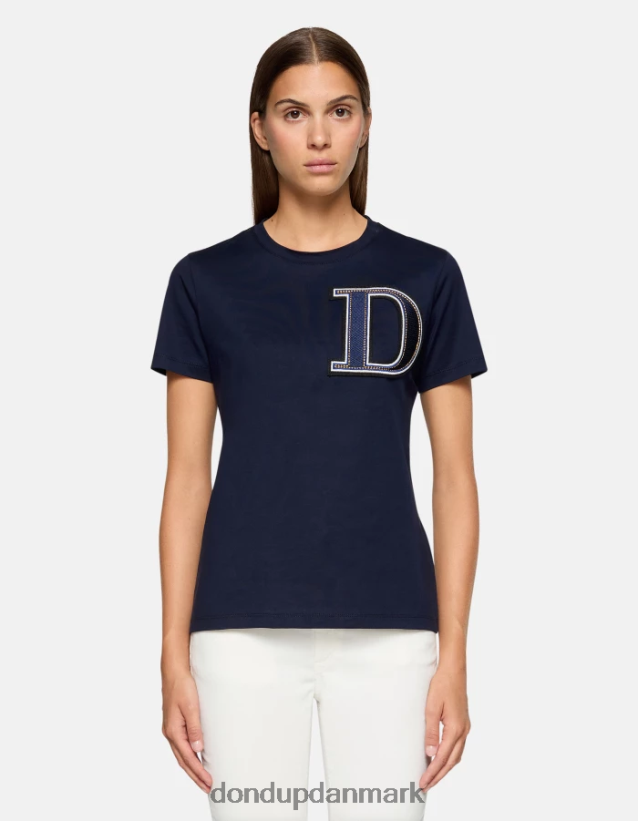 jersey t-shirt med normal pasform Kvinder 0XD0D0416 Marine blå DONDUP beklædning