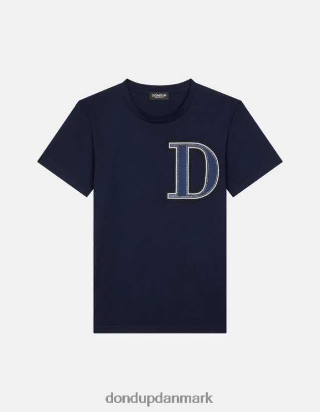 jersey t-shirt med normal pasform Kvinder 0XD0D0416 Marine blå DONDUP beklædning