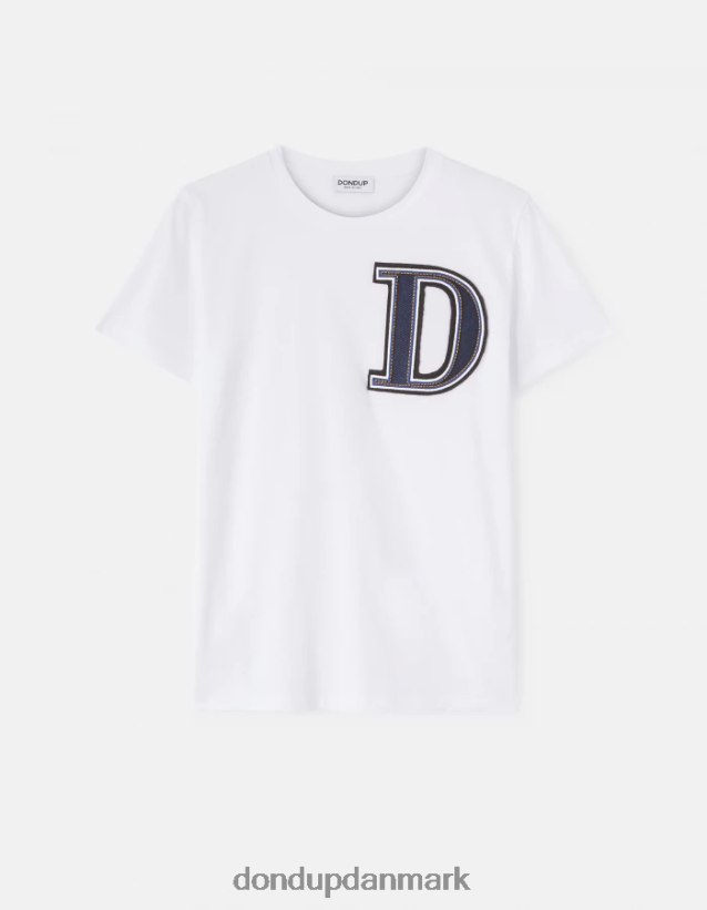 jersey t-shirt med normal pasform Kvinder 0XD0D0417 hvid DONDUP beklædning