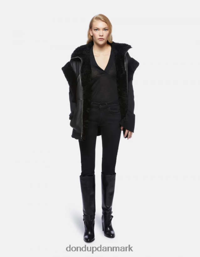 oversized uld t-shirt Kvinder 0XD0D0441 sort DONDUP beklædning