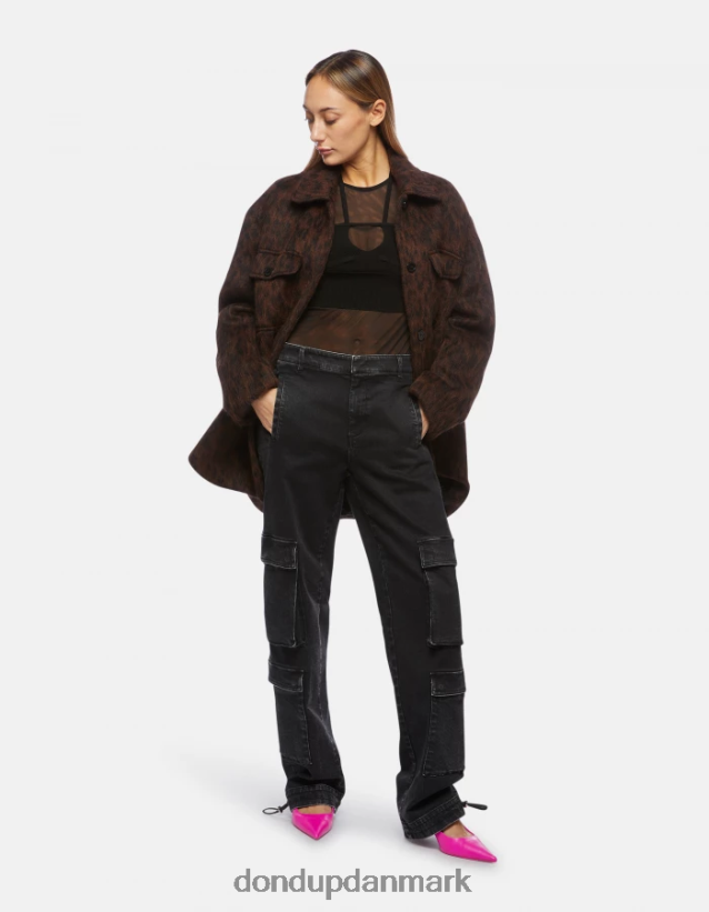 slim fit bodysuit i tyl og viskose Kvinder 0XD0D0444 sort DONDUP beklædning