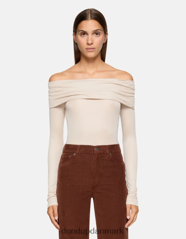 slim fit interlock t-shirt Kvinder 0XD0D0437 lievito DONDUP beklædning