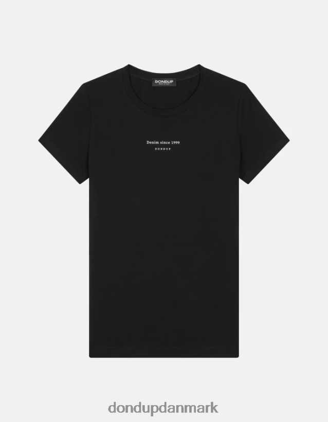 slim fit jersey t-shirt Kvinder 0XD0D0418 sort DONDUP beklædning