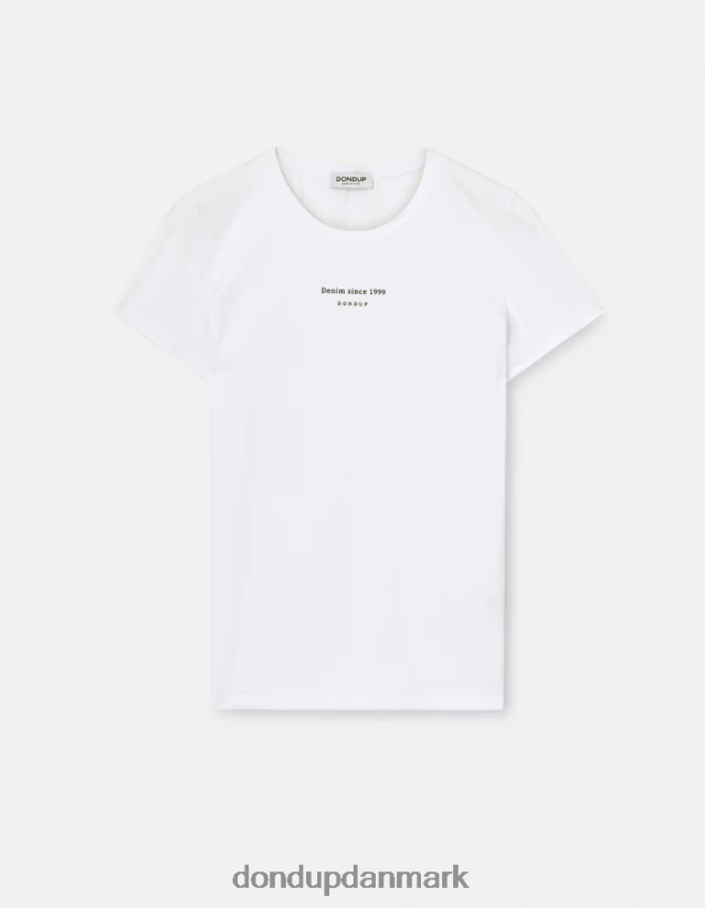 slim fit jersey t-shirt Kvinder 0XD0D0419 hvid DONDUP beklædning