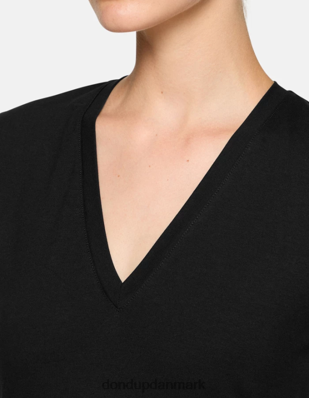 slim fit jersey t-shirt Kvinder 0XD0D0420 sort DONDUP beklædning