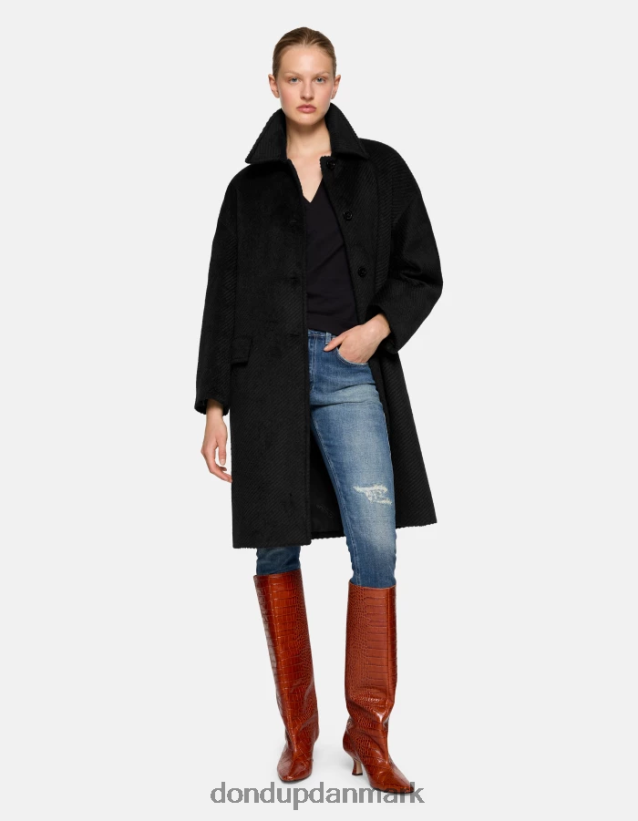 slim fit jersey t-shirt Kvinder 0XD0D0420 sort DONDUP beklædning