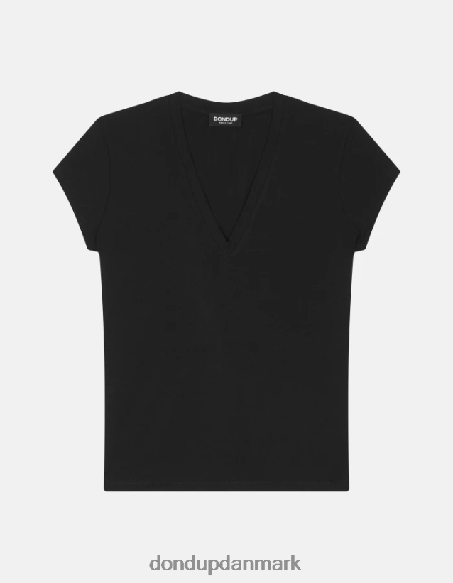 slim fit jersey t-shirt Kvinder 0XD0D0420 sort DONDUP beklædning