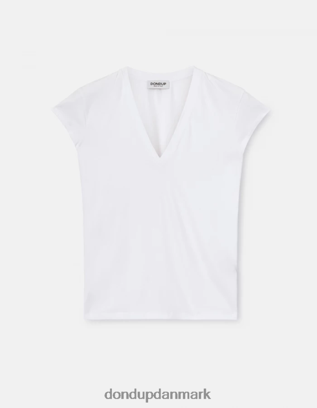slim fit jersey t-shirt Kvinder 0XD0D0421 hvid DONDUP beklædning