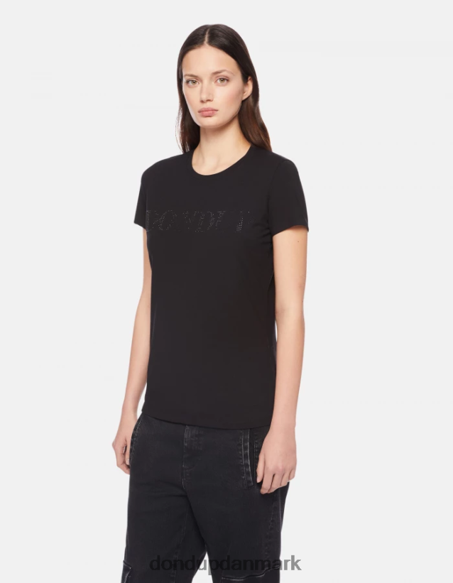 slim fit jersey t-shirt Kvinder 0XD0D0439 sort DONDUP beklædning